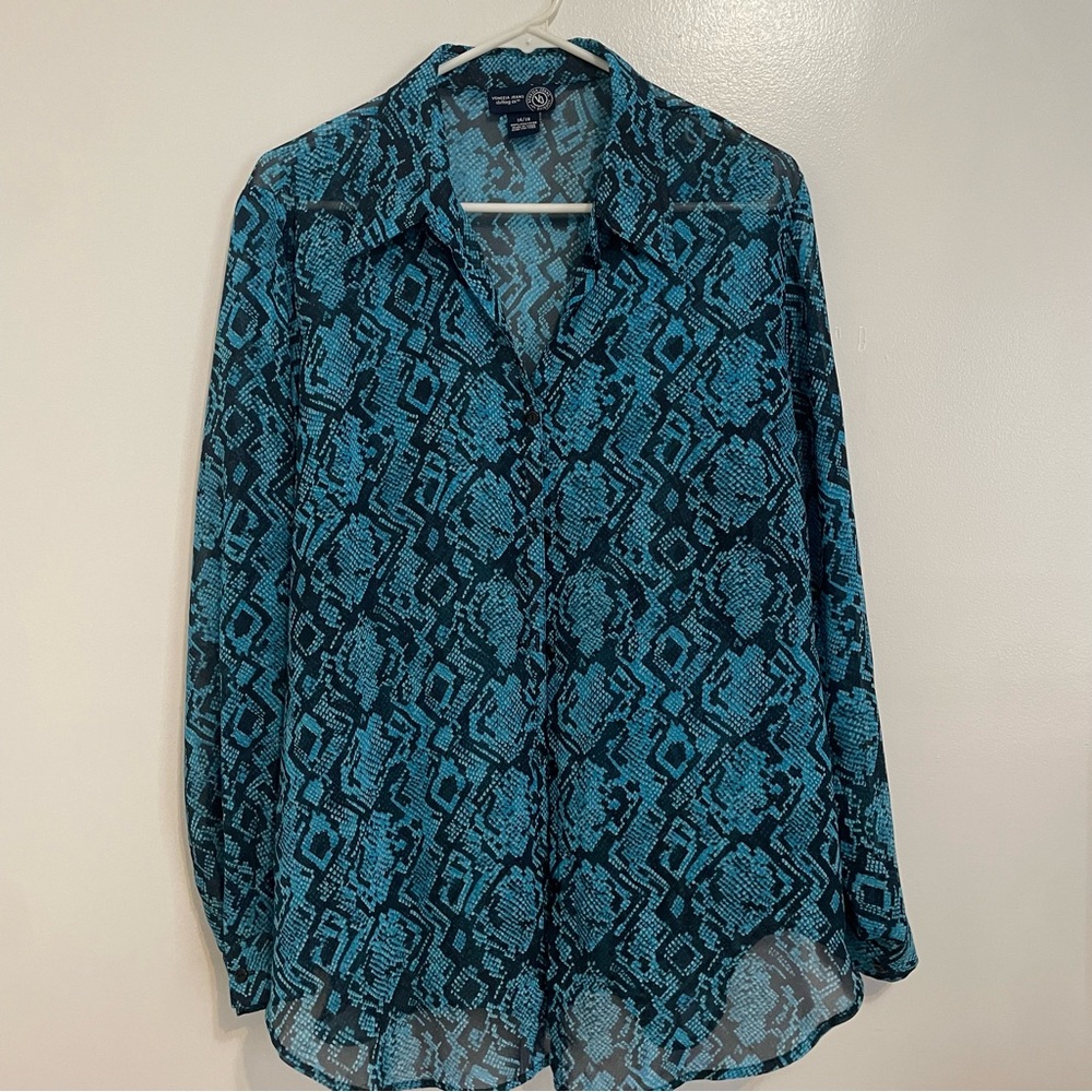 Venezia Jeans Blue Snake Print Blouse